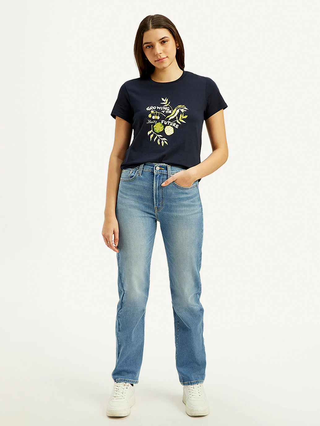 Women's Blue Wedgie Straight Fit High Rise Jeans - Image 3