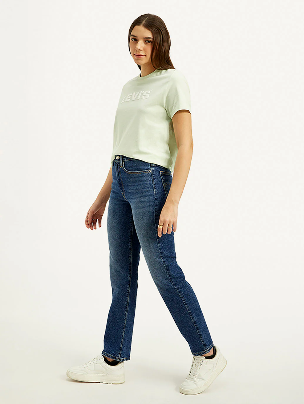 Women's Blue Wedgie Straight Fit High Rise Jeans - Image 6