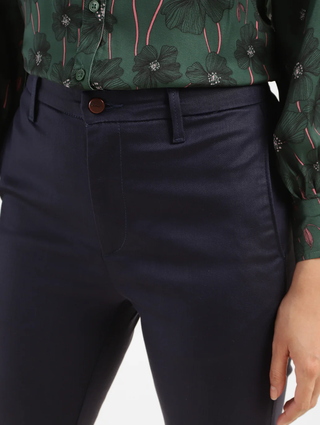 Women's Redloop Navy Blue Wedgie Straight Fit High Rise Jeans - Image 4