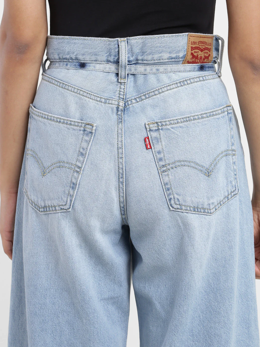 Women's Blue XL Balloon Loose Fit High Rise Jeans - Image 7