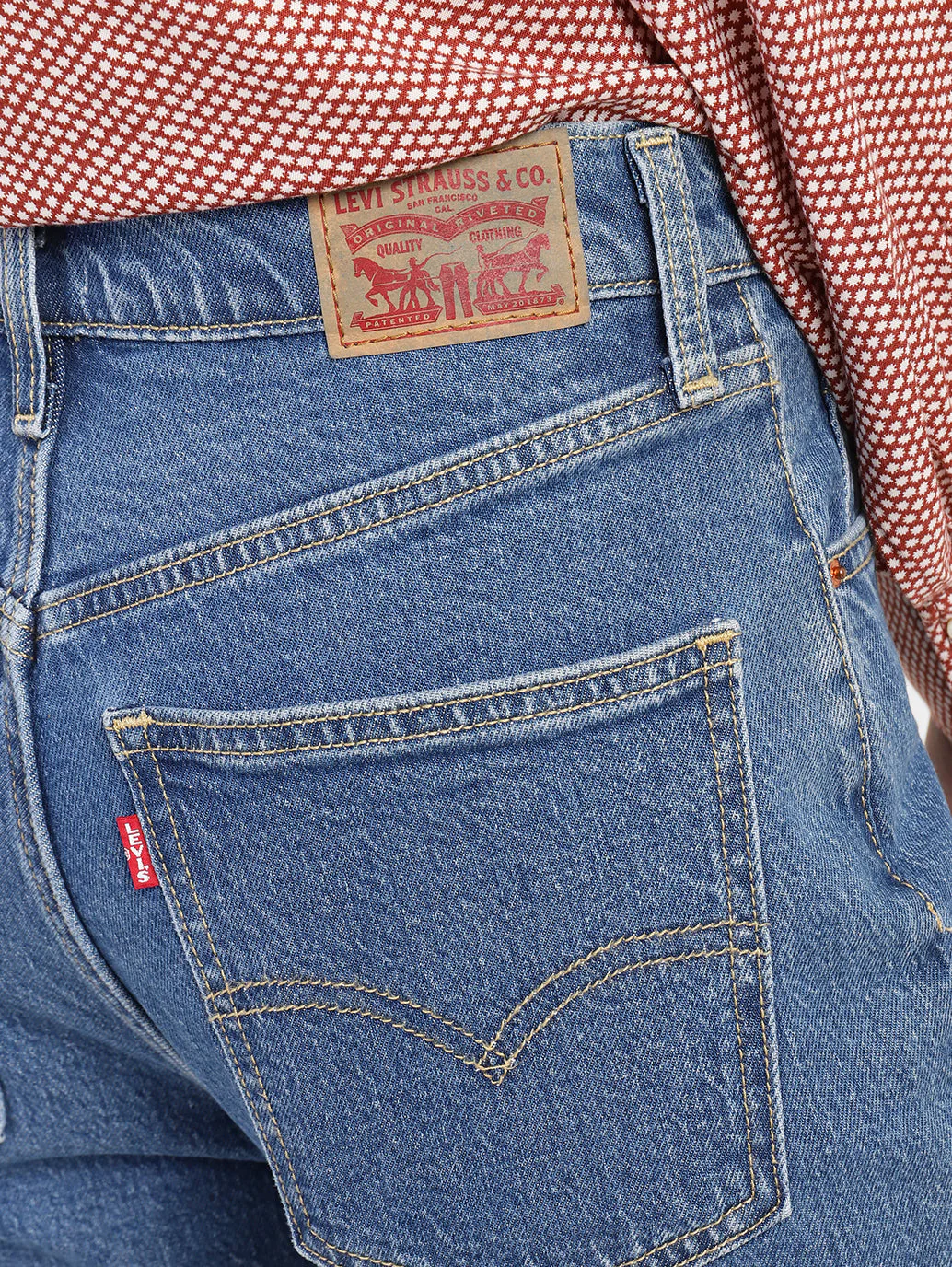 Women's 70s Blue Straight Fit High Rise Jeans - Image 6