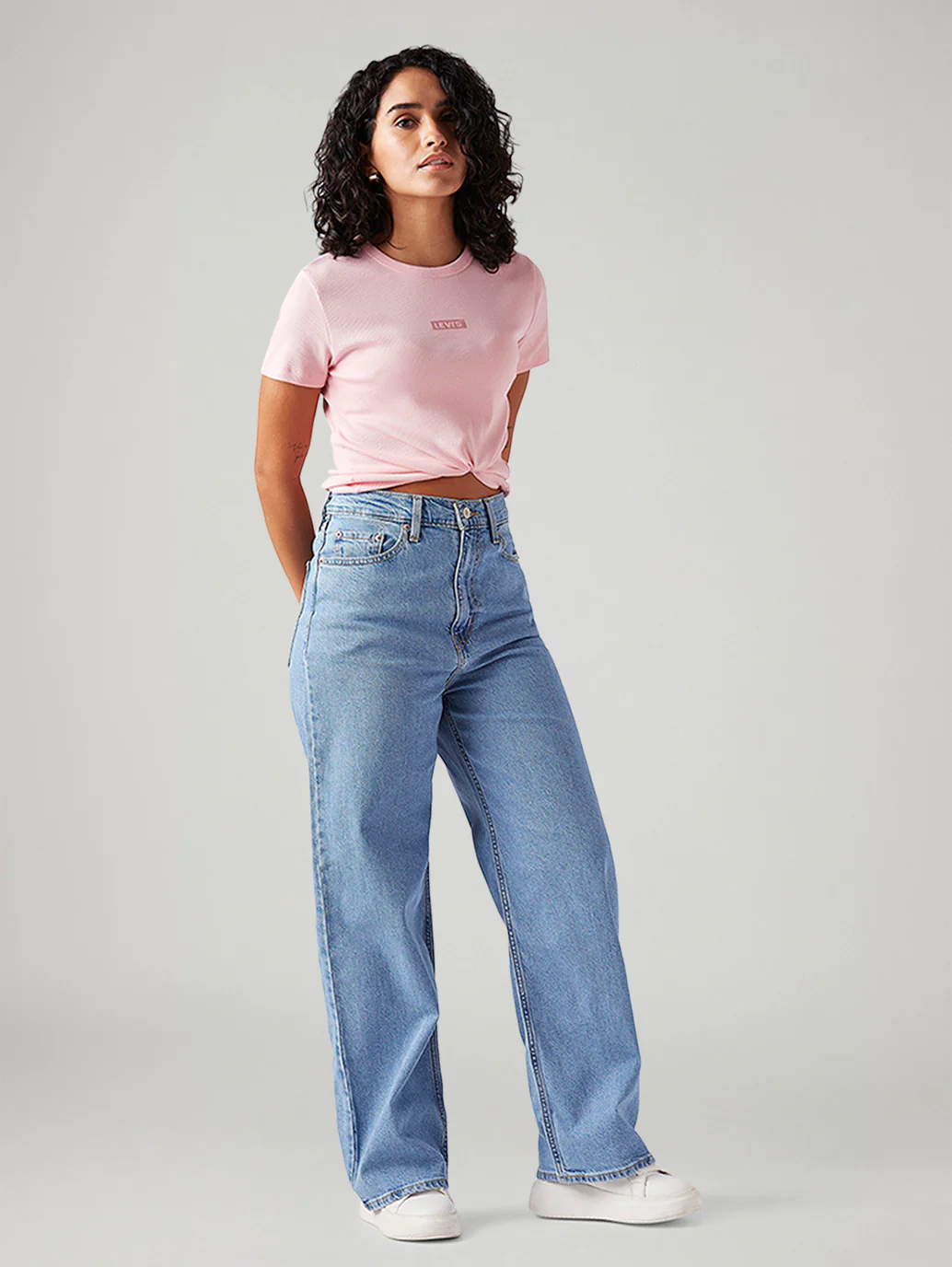 Women's Light Blue Loose Fit High Rise Jeans - Image 7
