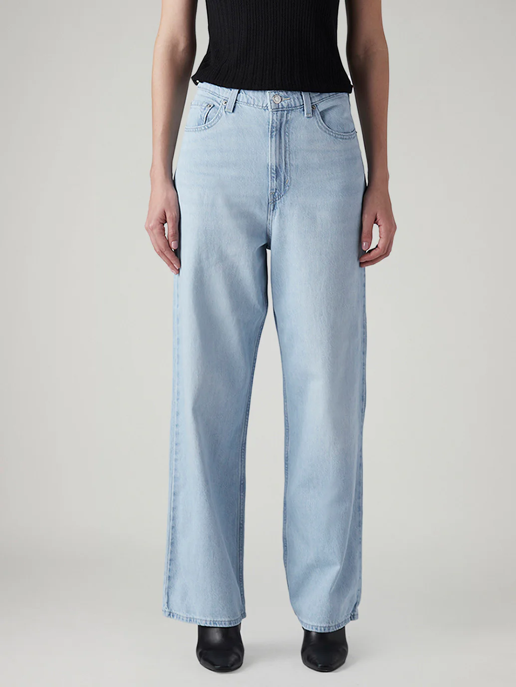 Women's Light Indigo Loose Fit High Rise Jeans - Image 3