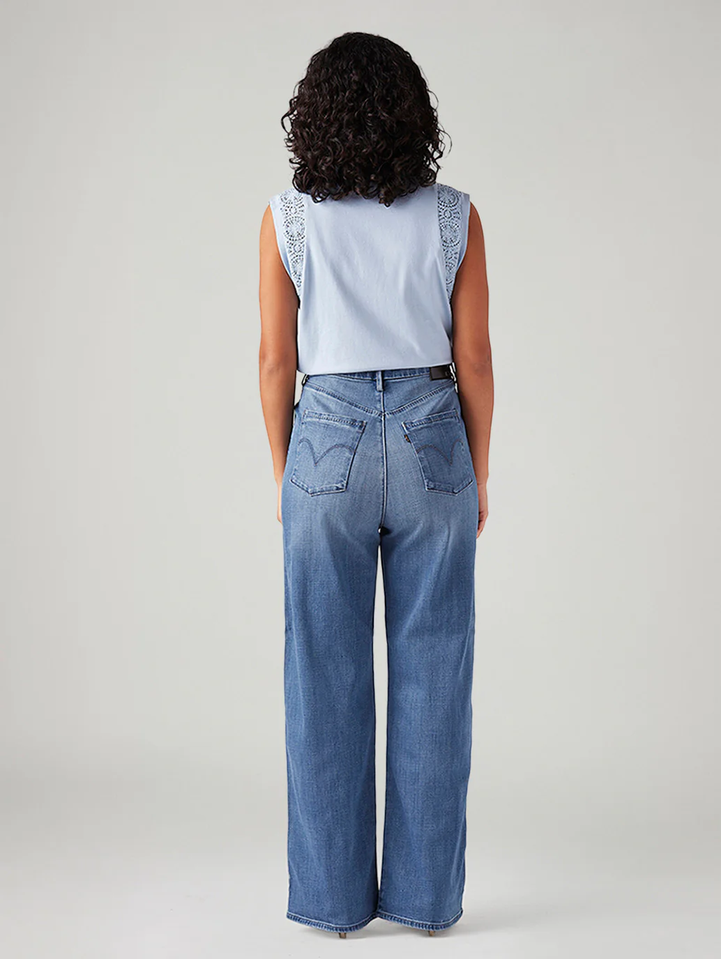 Women's Light Blue Loose Fit High Rise Redloop Jeans - Image 5