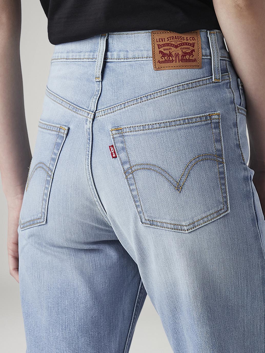 Women's Light Indigo Ribcage Straight Fit High Rise Jeans - Image 5