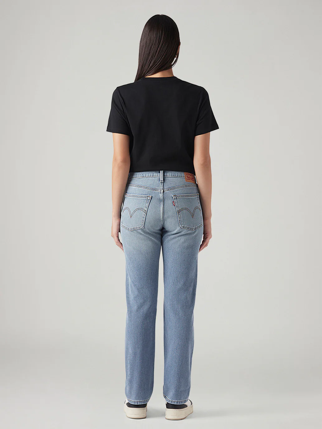 Women's Light Blue Wedgie Straight Fit High Rise Jeans - Image 4