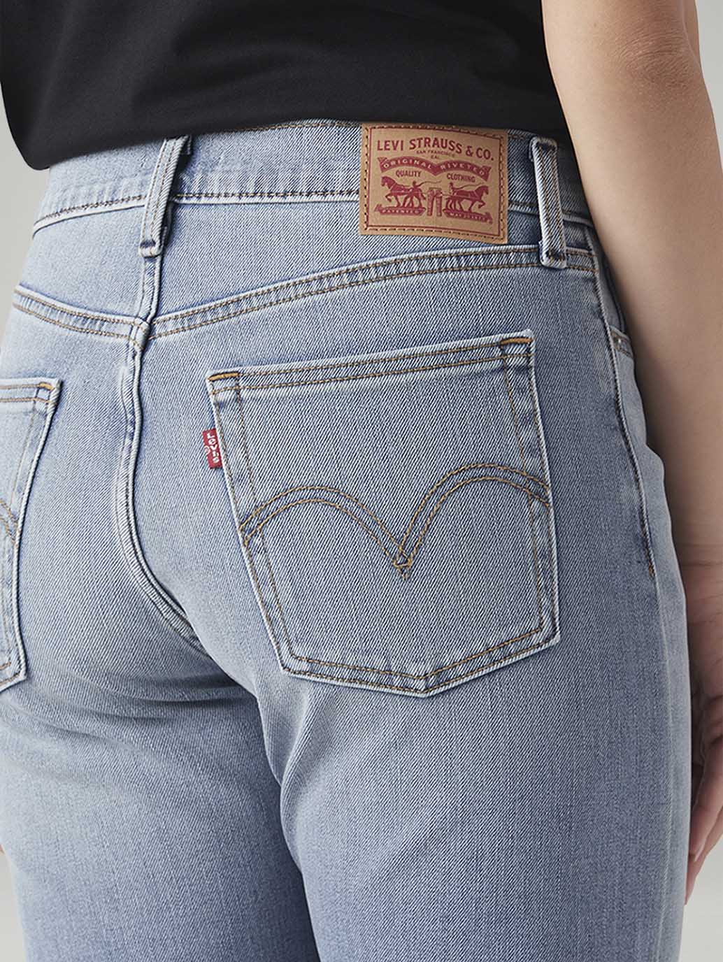 Women's Light Blue Wedgie Straight Fit High Rise Jeans - Image 5