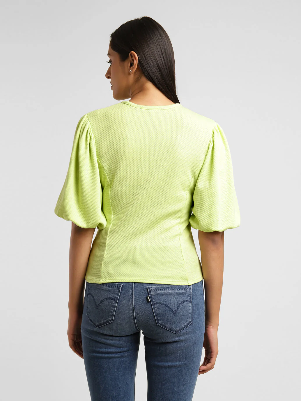 Women's Textured Round Neck Top - Image 3