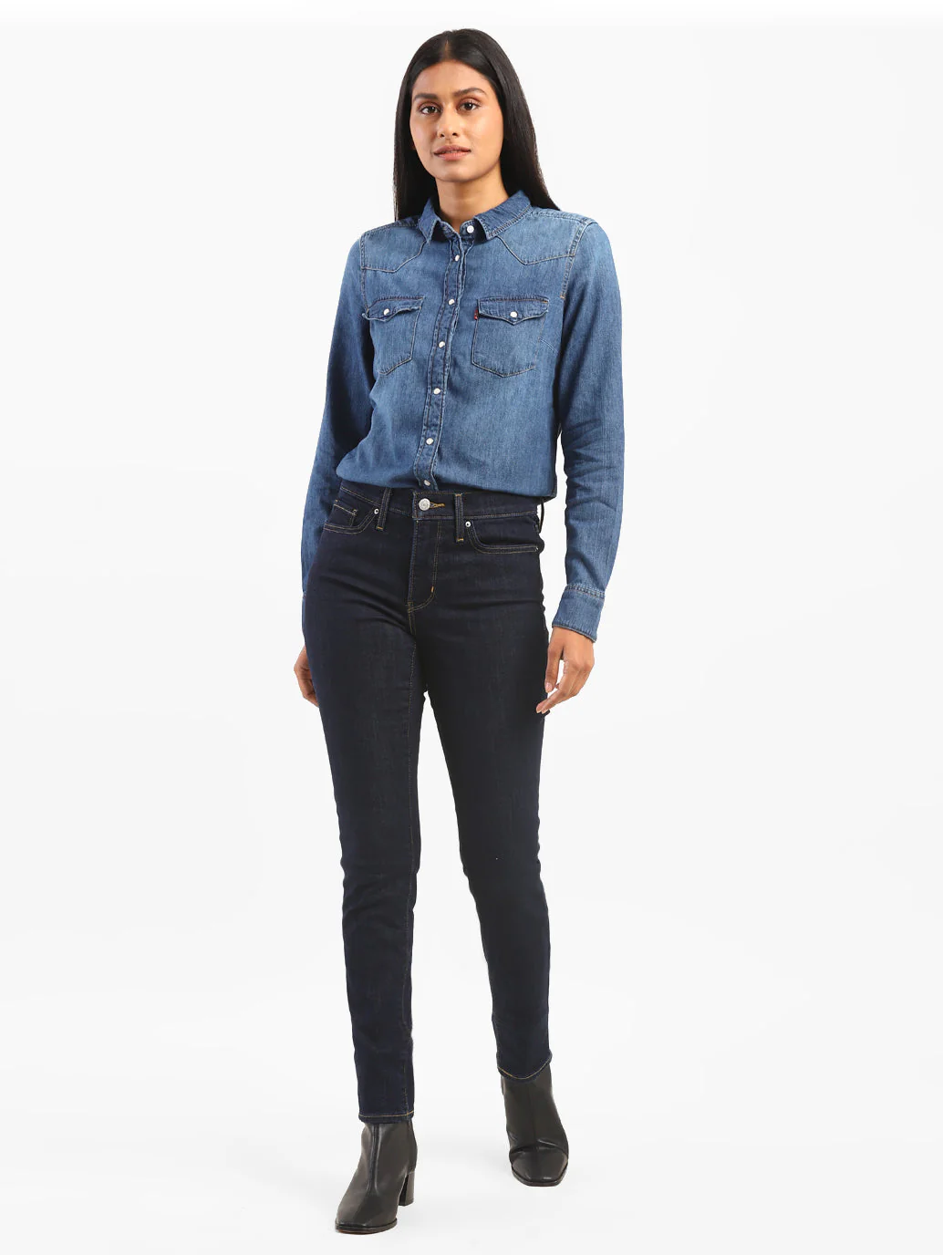 Women's 311 Blue Skinny Fit Mid Rise Jeans - Image 6