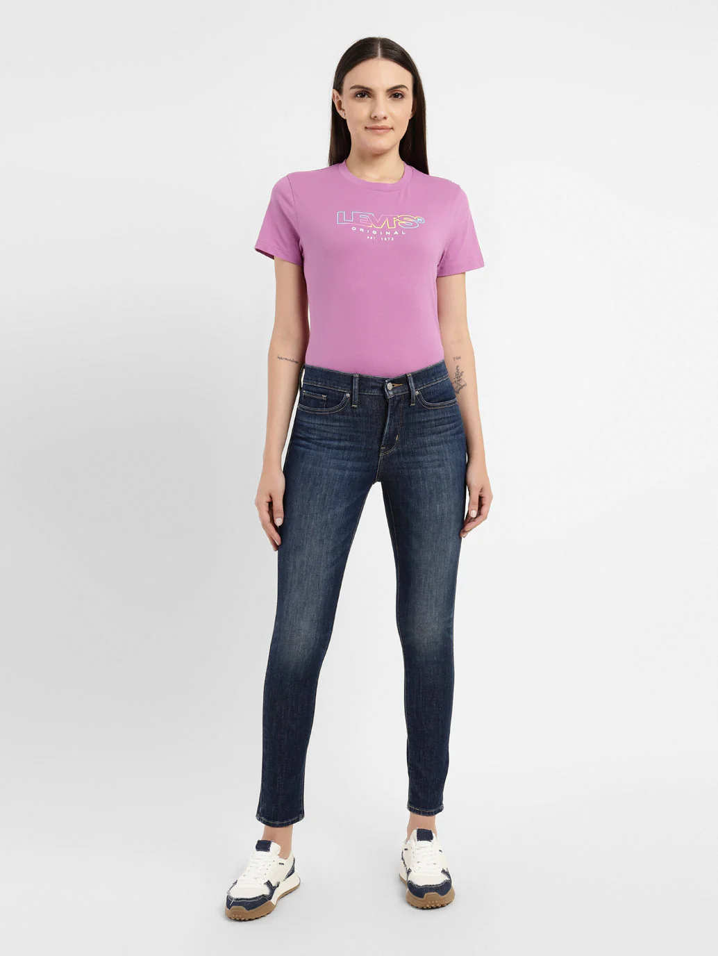 Women's 311 Blue Skinny Fit Mid Rise Jeans - Image 7