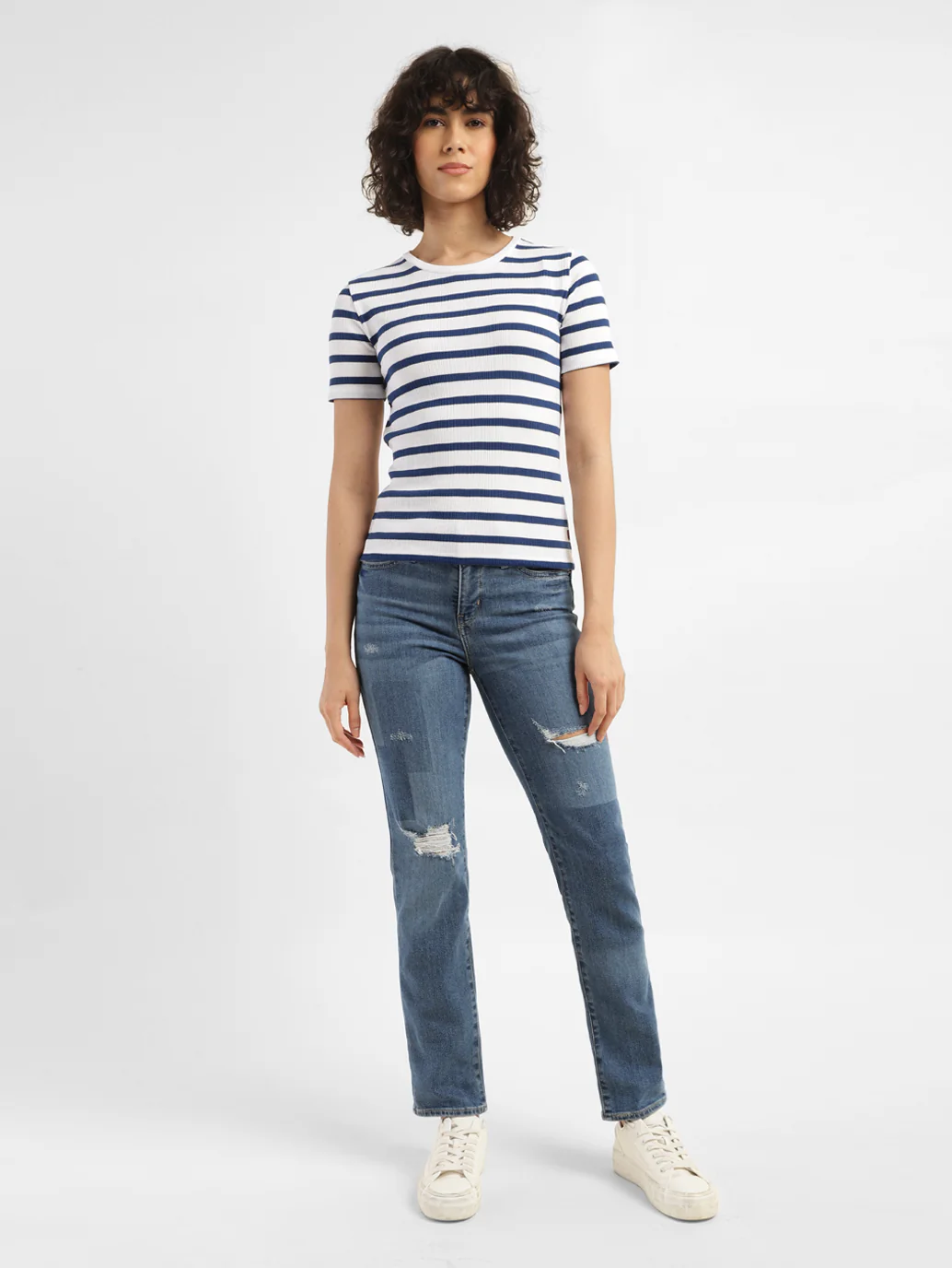 Women's 312 Blue Straight Fit Mid Rise Jeans - Image 6