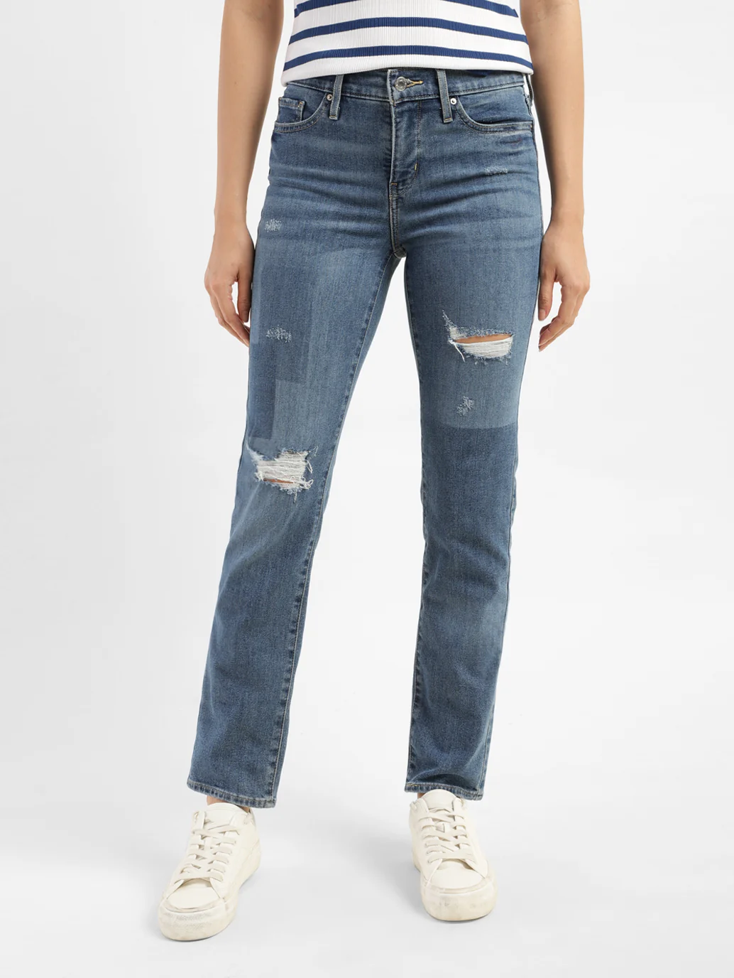 Women's 312 Blue Straight Fit Mid Rise Jeans - Image 7