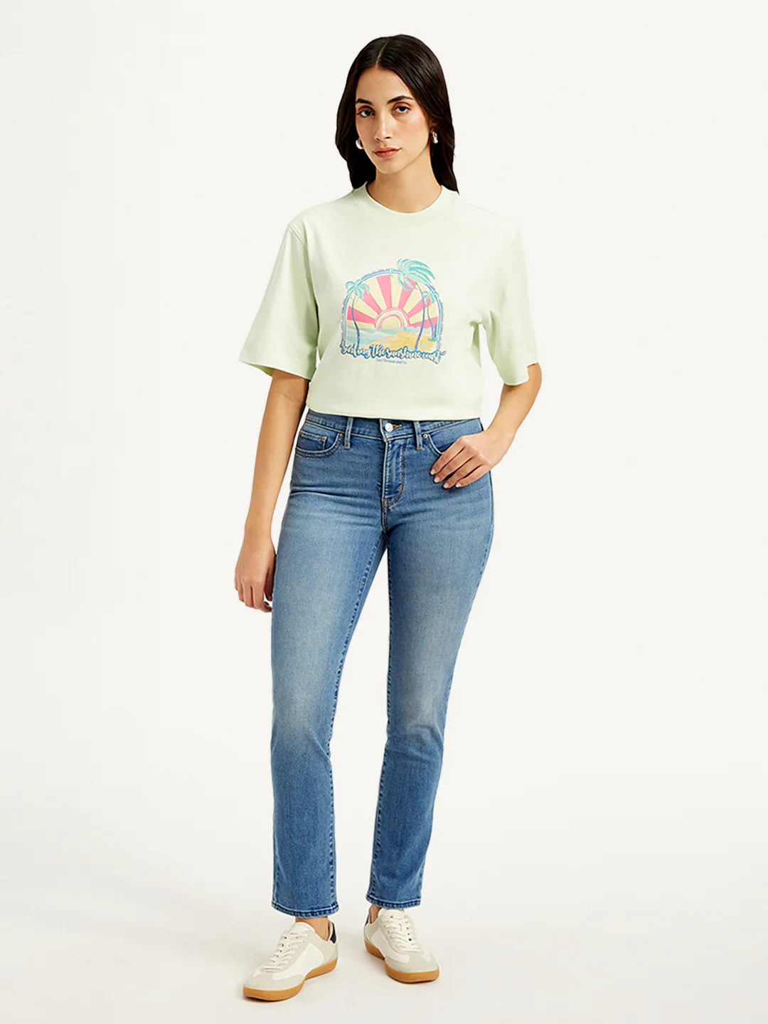 Women's 312 Blue Straight Fit Mid Rise Jeans - Image 2