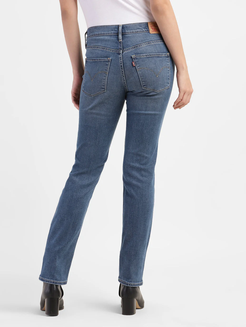Women's 312 Blue Straight Fit Mid Rise Jeans - Image 3