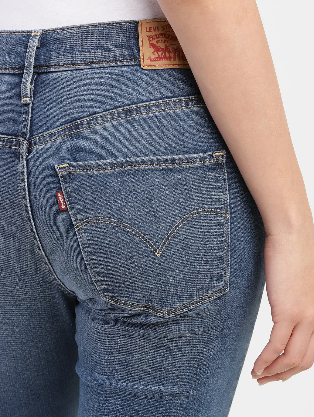 Women's 312 Blue Straight Fit Mid Rise Jeans - Image 7
