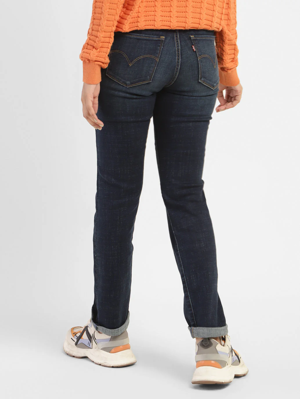 Women's 312 Blue Straight Fit Mid Rise Jeans - Image 3