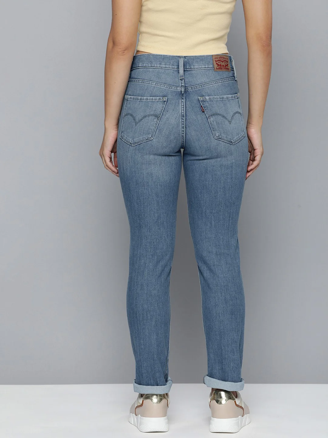 Women's 312 Blue Straight Fit Mid Rise Jeans - Image 3