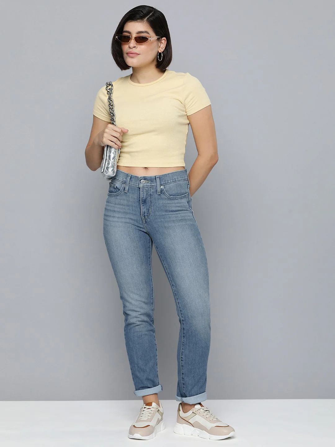 Women's 312 Blue Straight Fit Mid Rise Jeans - Image 4