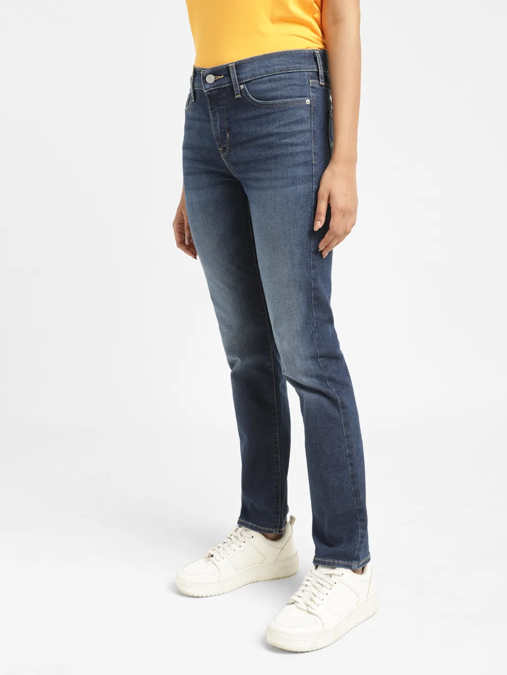 Women's 312 Blue Straight Fit Mid Rise Jeans - Image 4