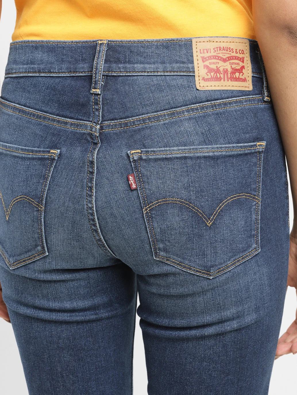 Women's 312 Blue Straight Fit Mid Rise Jeans - Image 5
