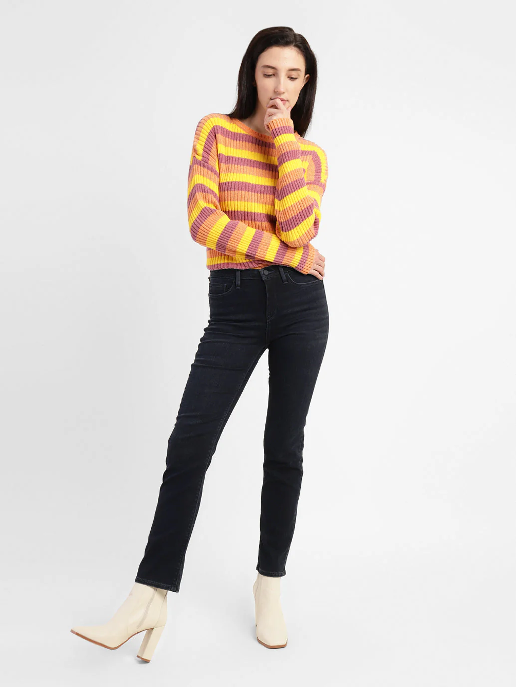 Women's 312 Blue Straight Fit Mid Rise Jeans - Image 2