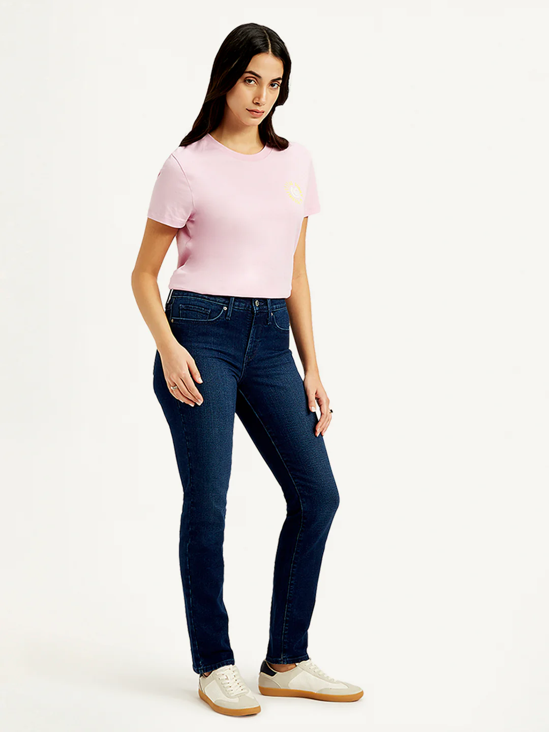 Women's 312 Navy Blue Straight Fit Mid Rise Jeans - Image 4
