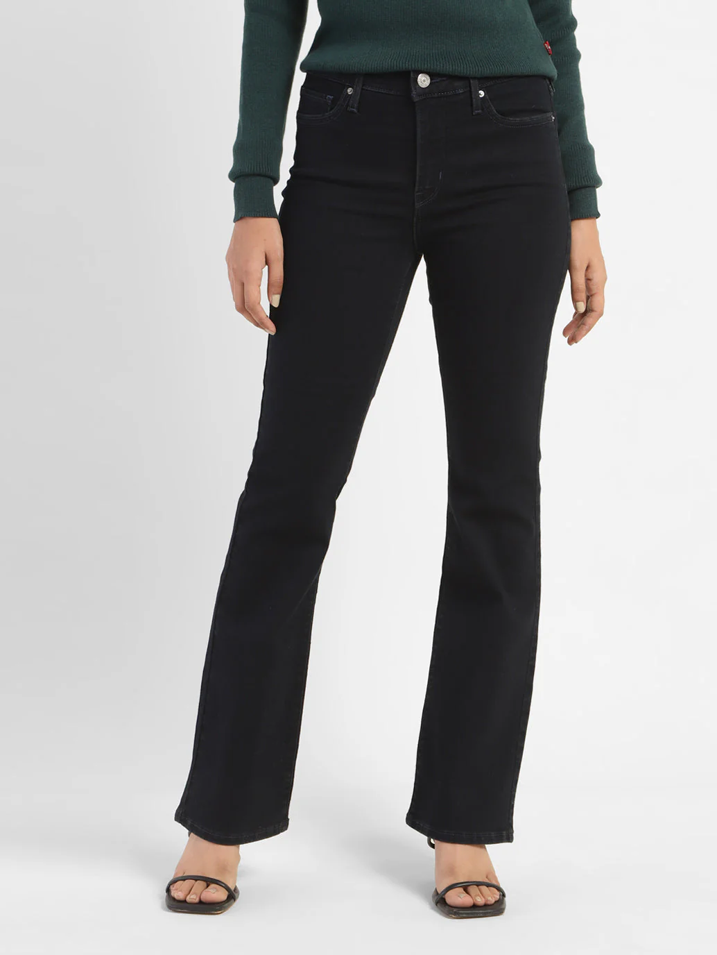 Women's 315 Navy Blue Flared Fit High Rise Jeans - Image 2