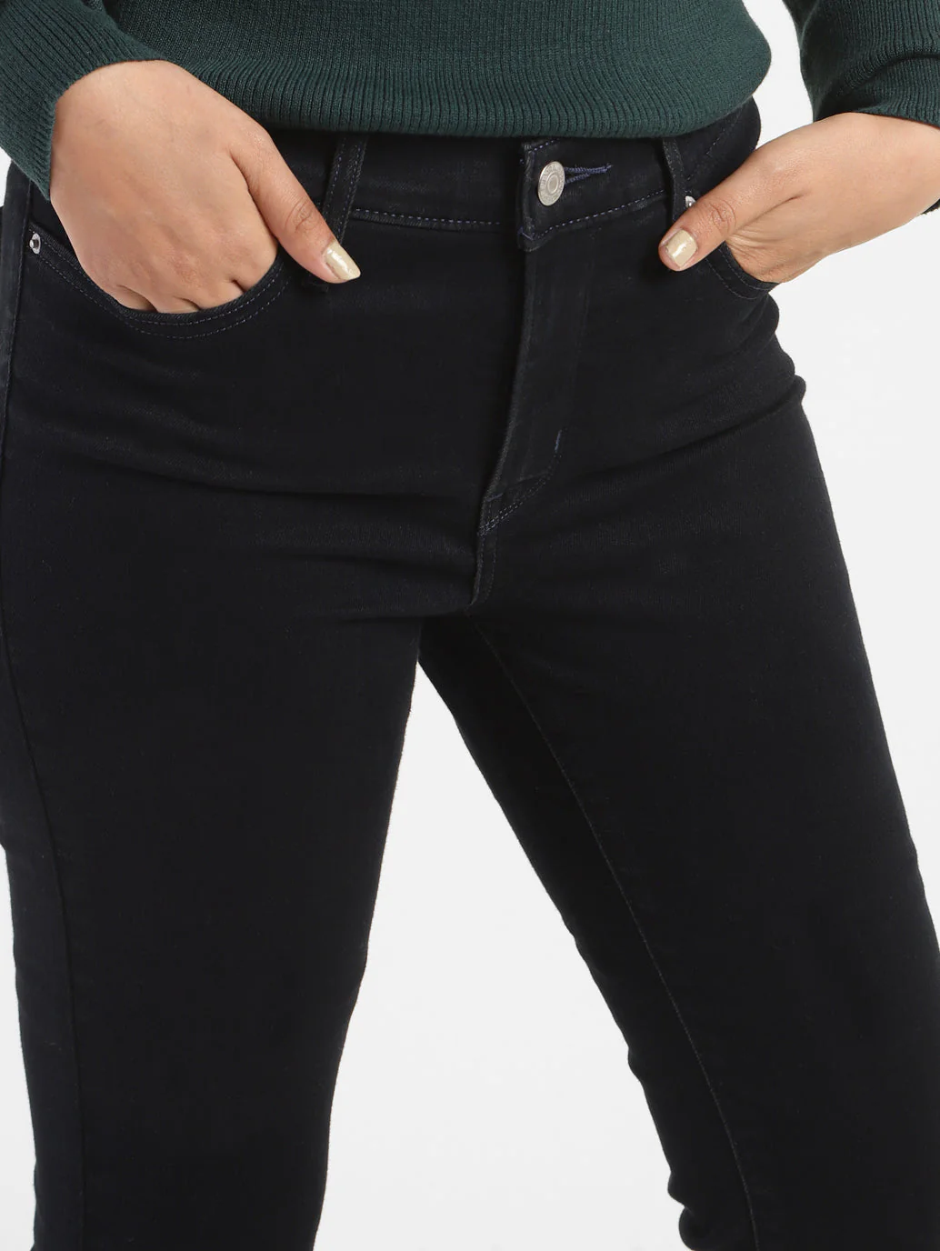 Women's 315 Navy Blue Flared Fit High Rise Jeans - Image 6