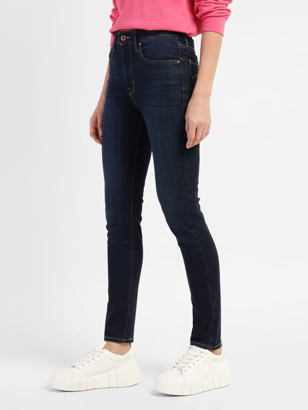 Women's 710 Blue Skinny Fit Mid Rise Jeans - Image 4