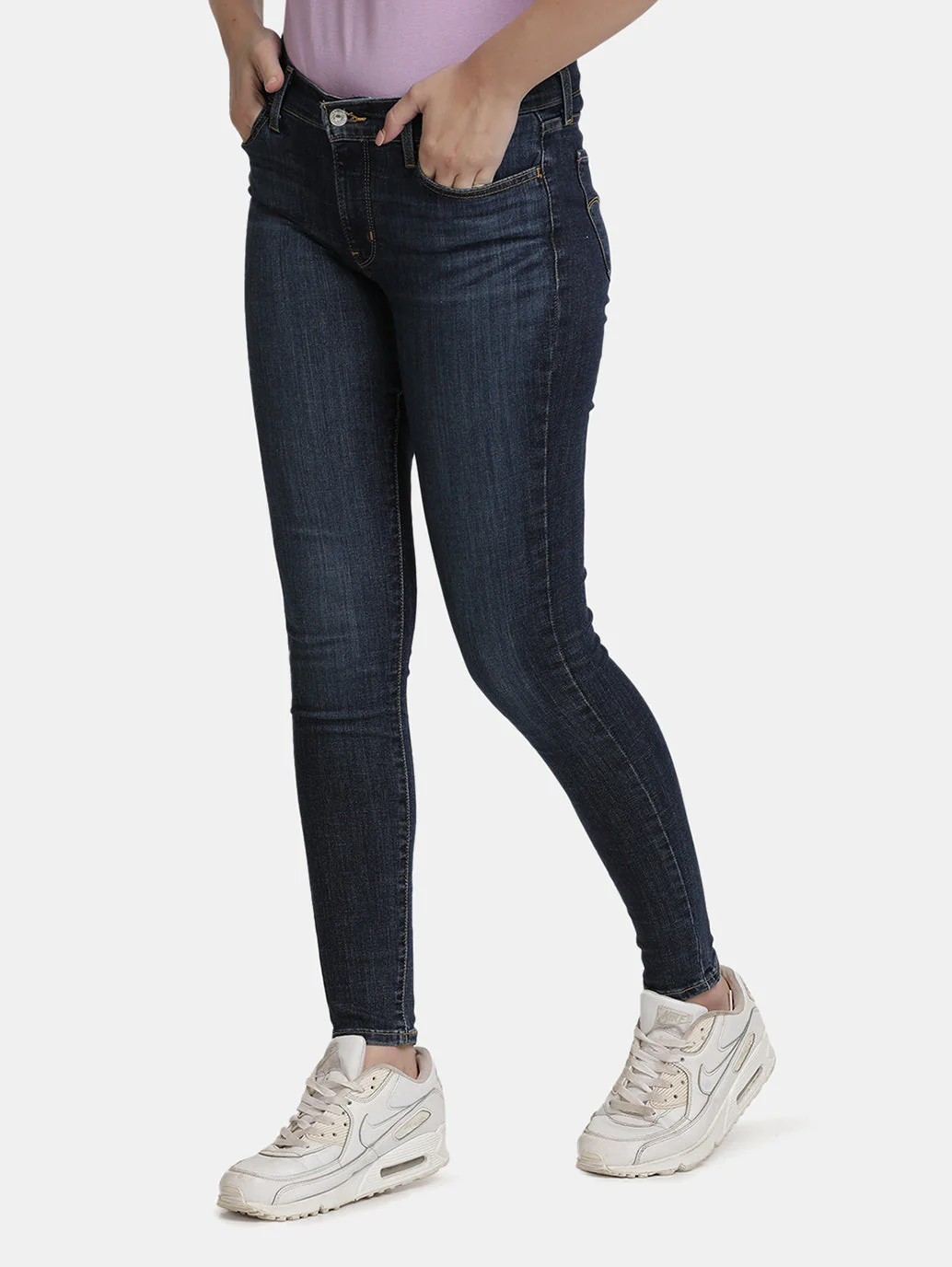 Women's 710 Blue Skinny Fit Mid Rise Jeans - Image 2