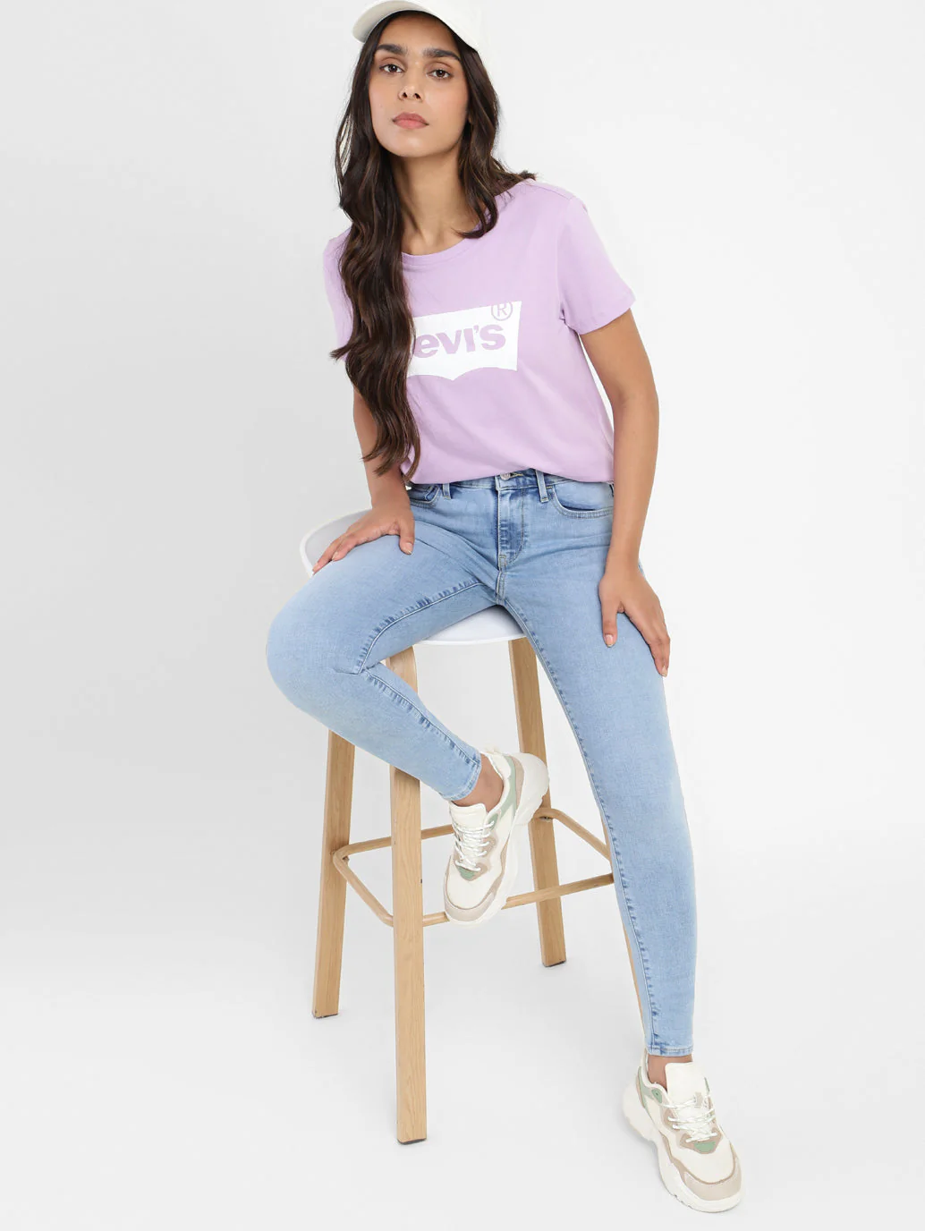 Women's 710 Blue Skinny Fit Mid Rise Jeans - Image 6