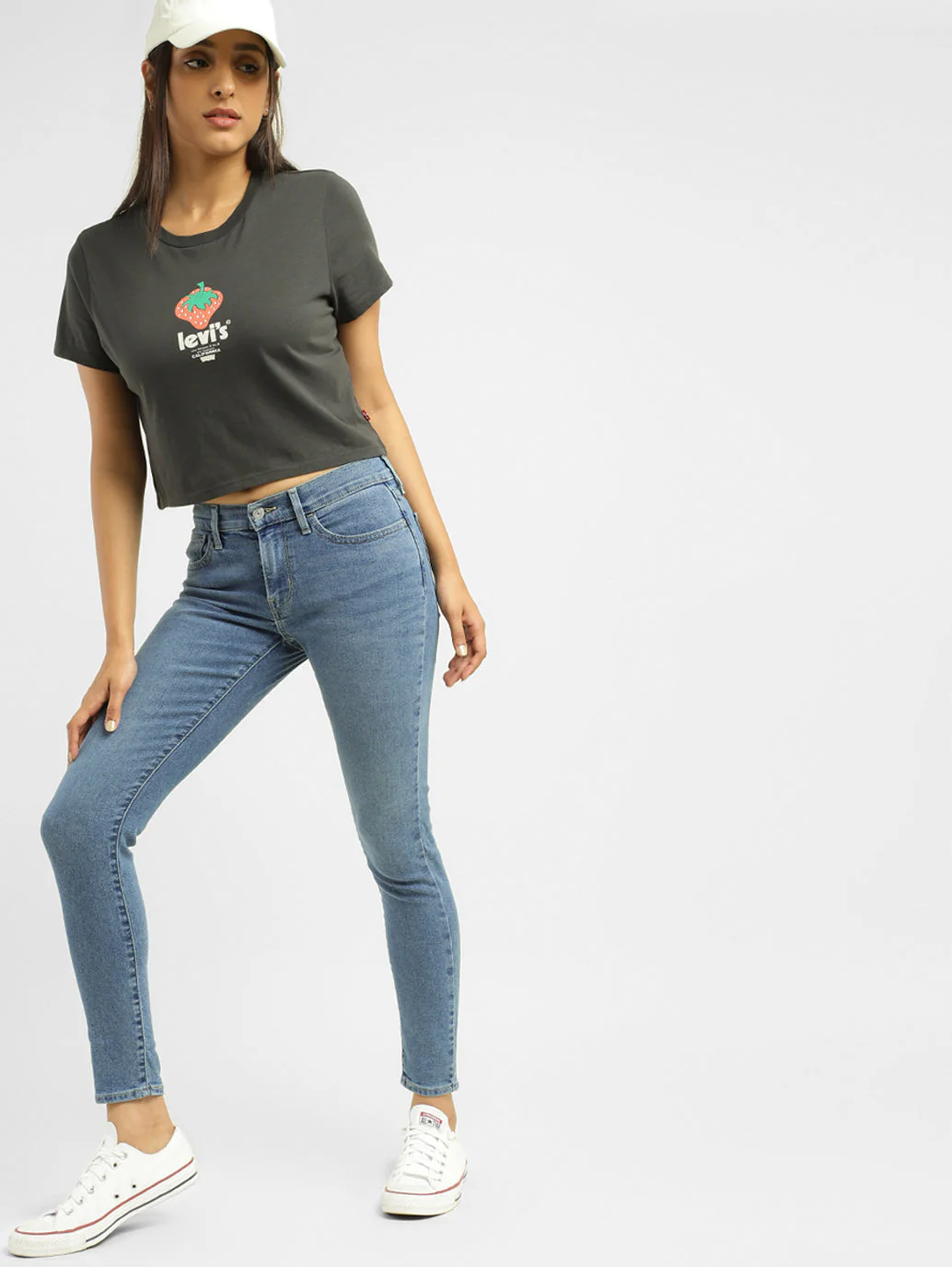 Women's 710 Blue Skinny Fit Mid Rise Jeans - Image 6
