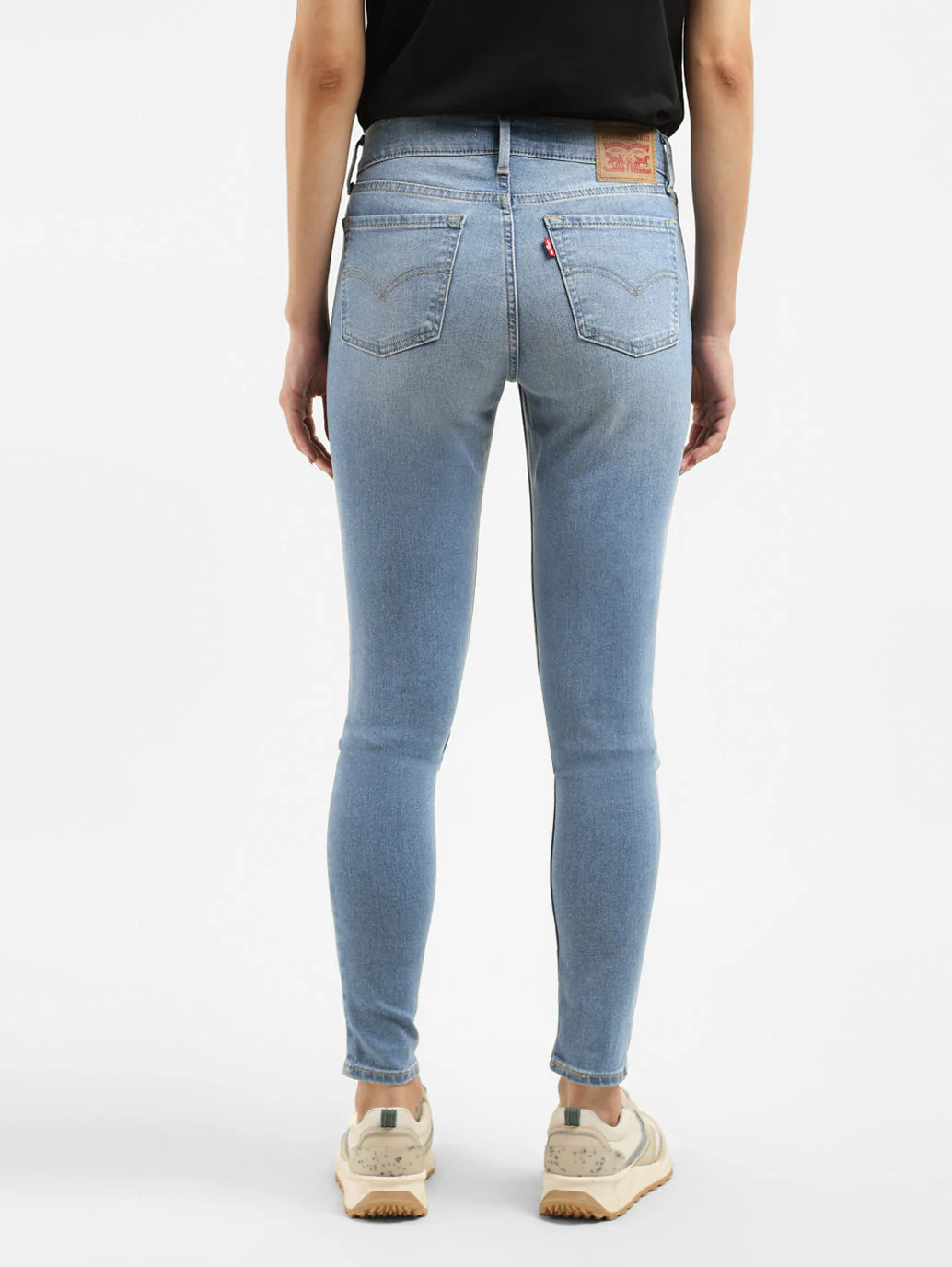 Women's 710 Blue Skinny Fit Mid Rise Jeans - Image 3