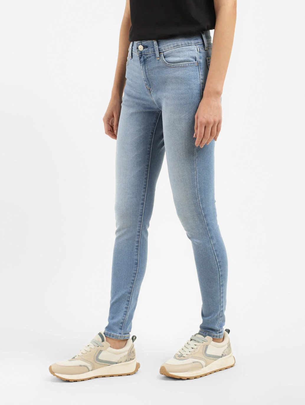 Women's 710 Blue Skinny Fit Mid Rise Jeans - Image 4