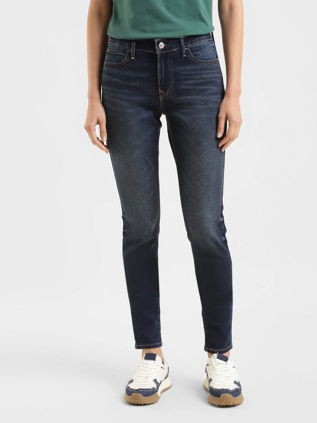Women's 710 Blue Skinny Fit Mid Rise Jeans