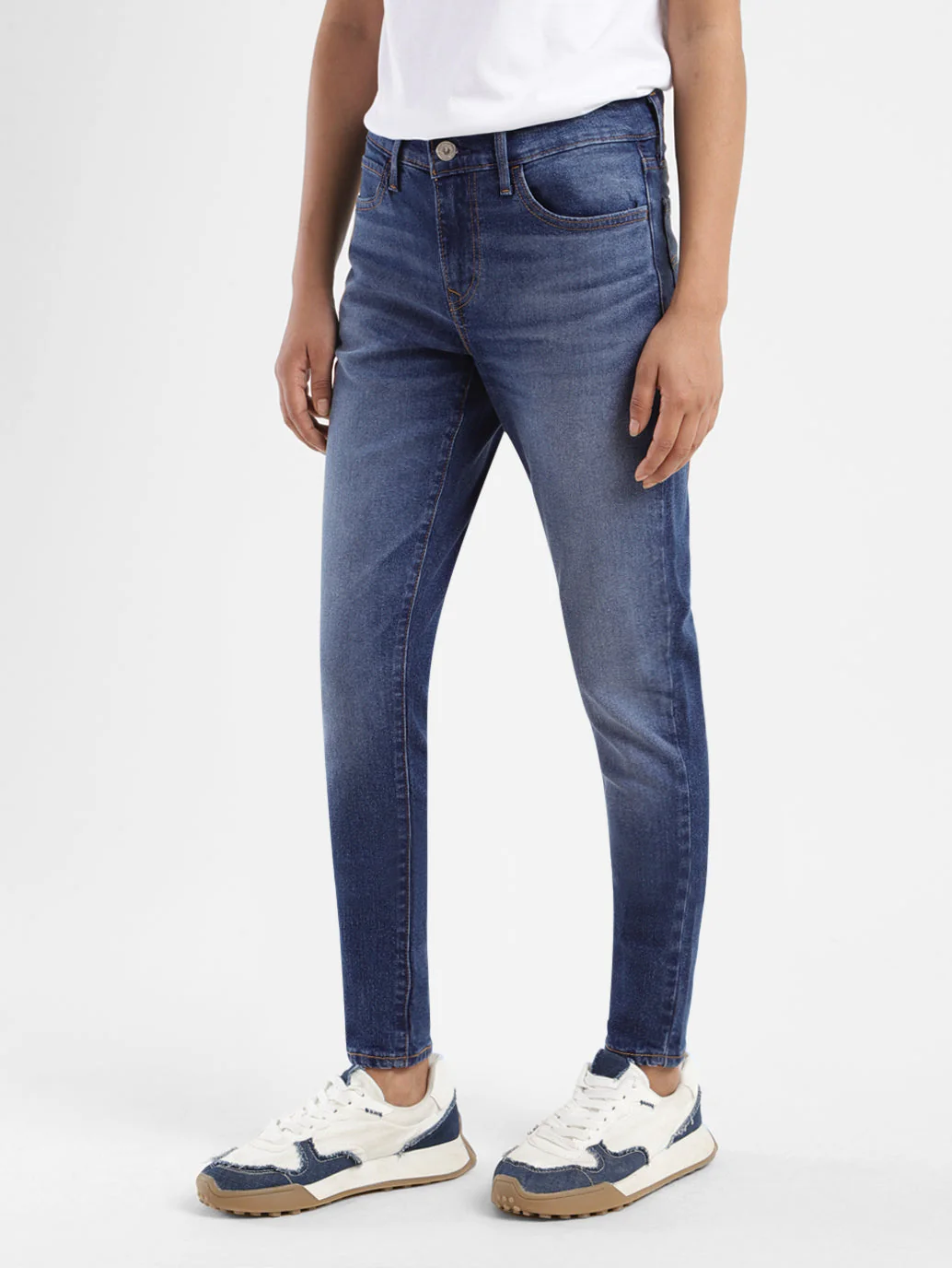 Women's 710 Blue Skinny Fit Mid Rise Jeans - Image 4