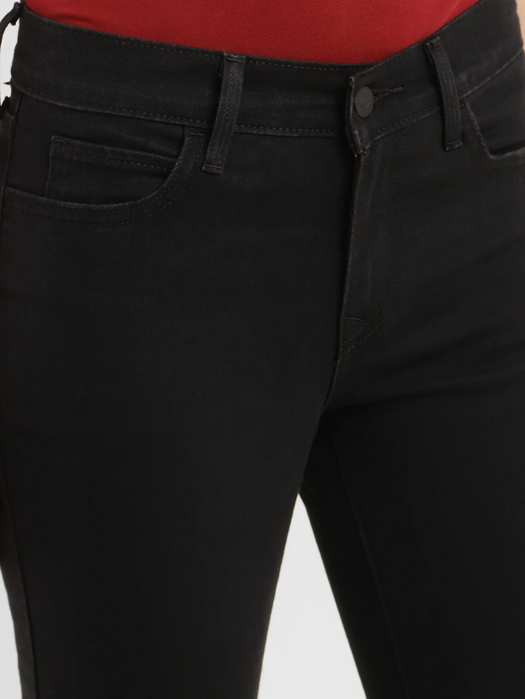 Women's 710 Black Skinny Fit Mid Rise Jeans - Image 8
