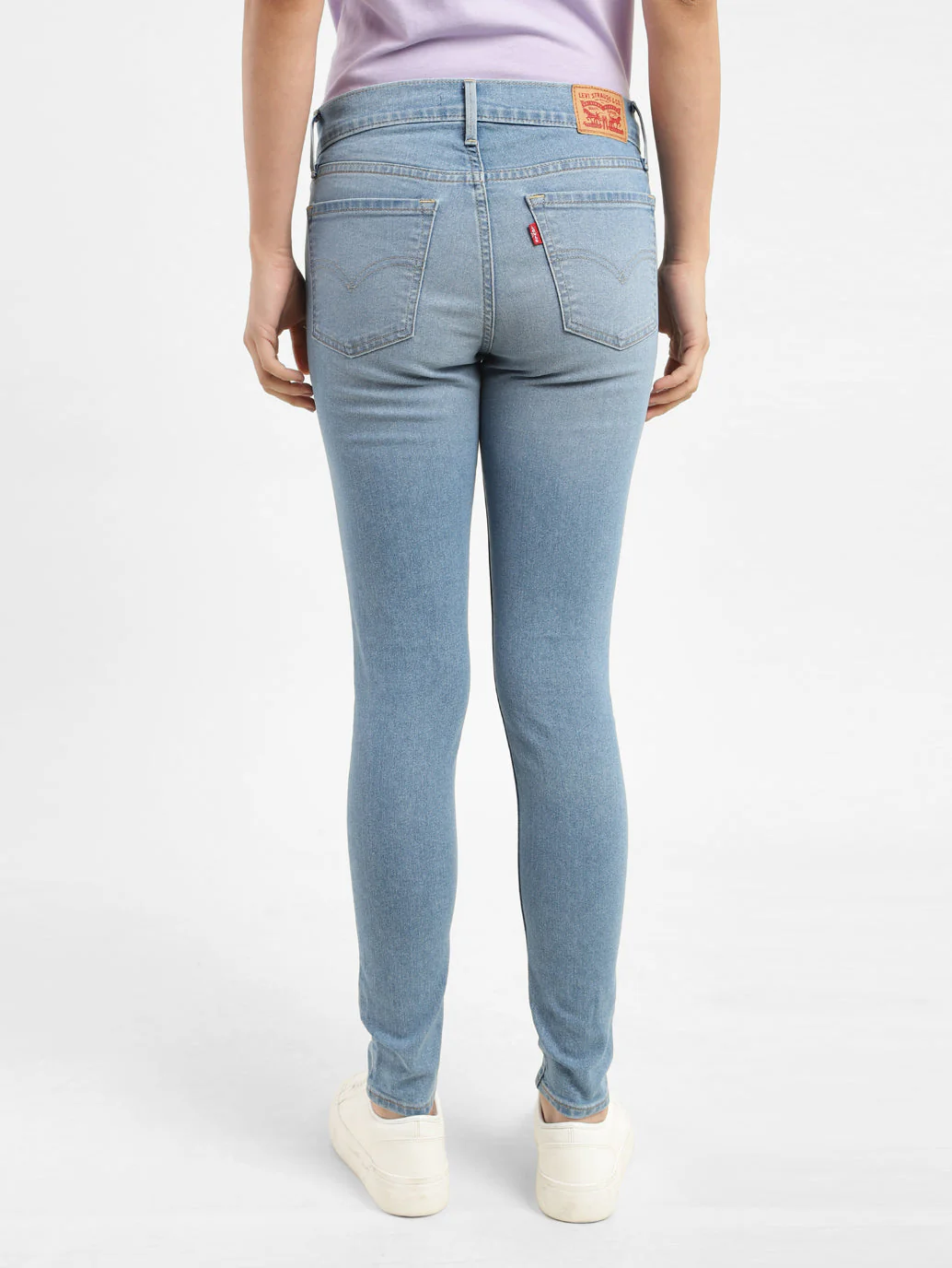 Women's 710 Blue Skinny Fit Mid Rise Jeans - Image 3