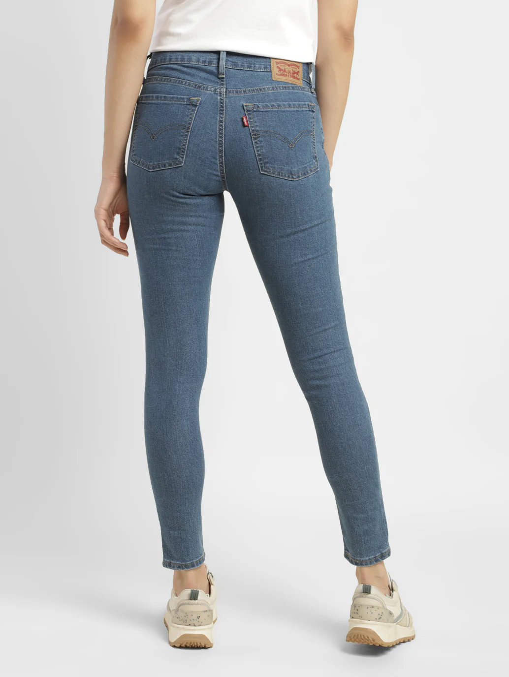 Women's 710 Blue Skinny Fit Mid Rise Jeans - Image 3