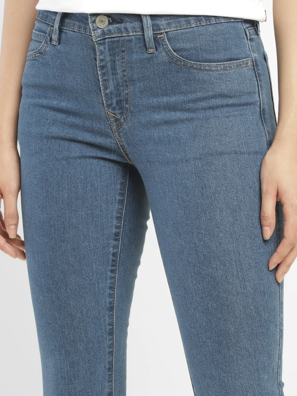 Women's 710 Blue Skinny Fit Mid Rise Jeans - Image 5