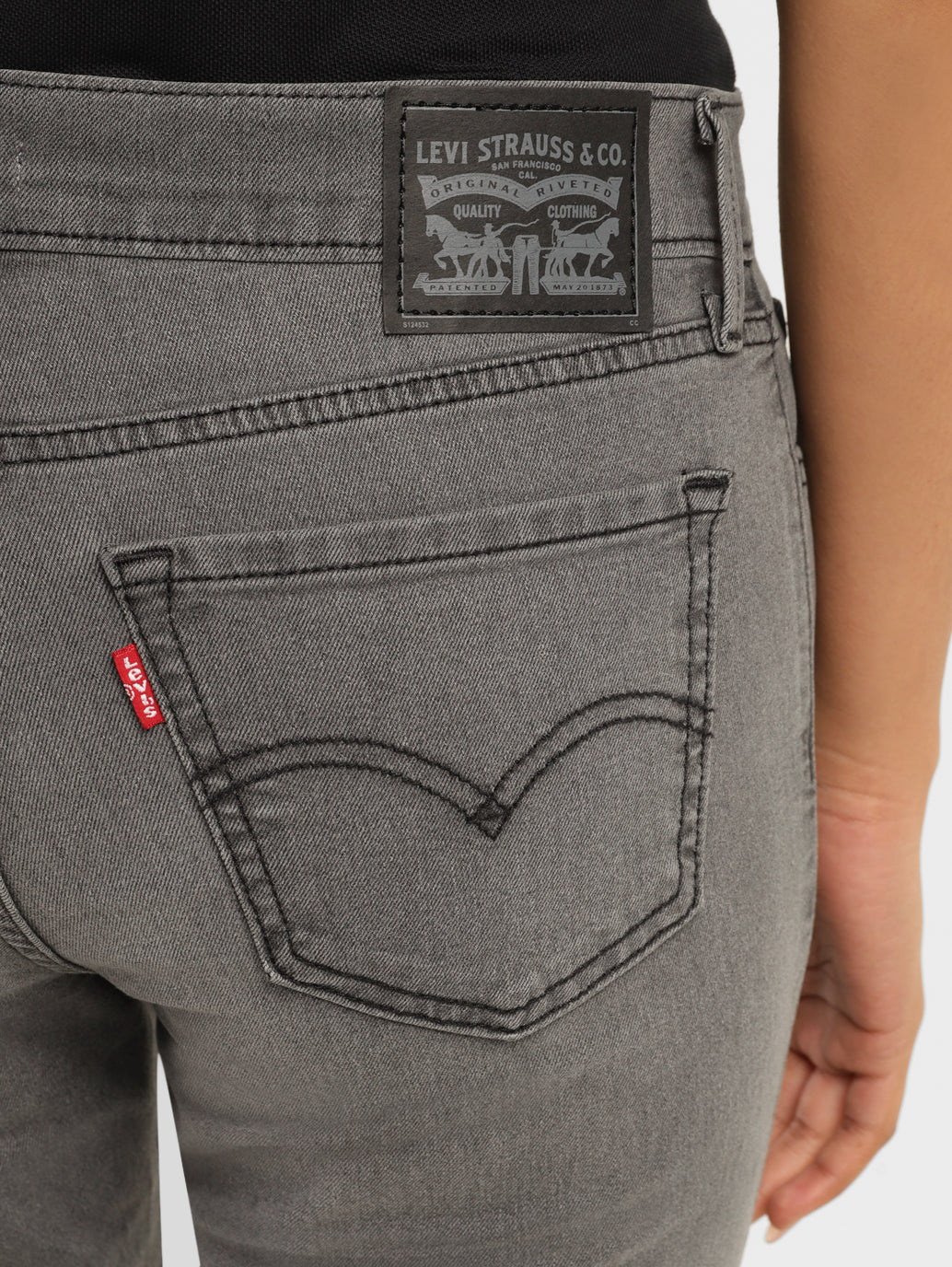 Women's 710 Dark Grey Skinny Fit Mid Rise Jeans - Image 9