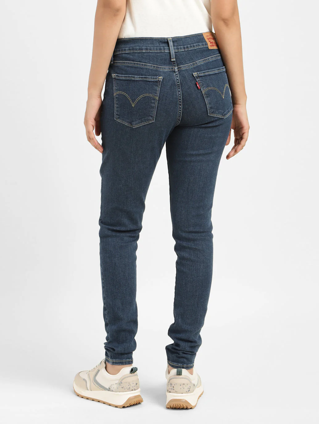 Women's 710 Blue Skinny Fit Mid Rise Jeans - Image 3