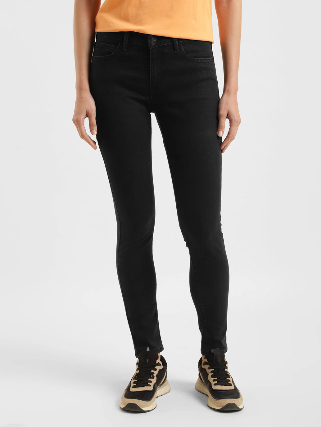 Women's 710 Black Skinny Fit Mid Rise Jeans - Image 2