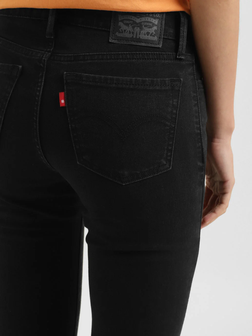 Women's 710 Black Skinny Fit Mid Rise Jeans - Image 6