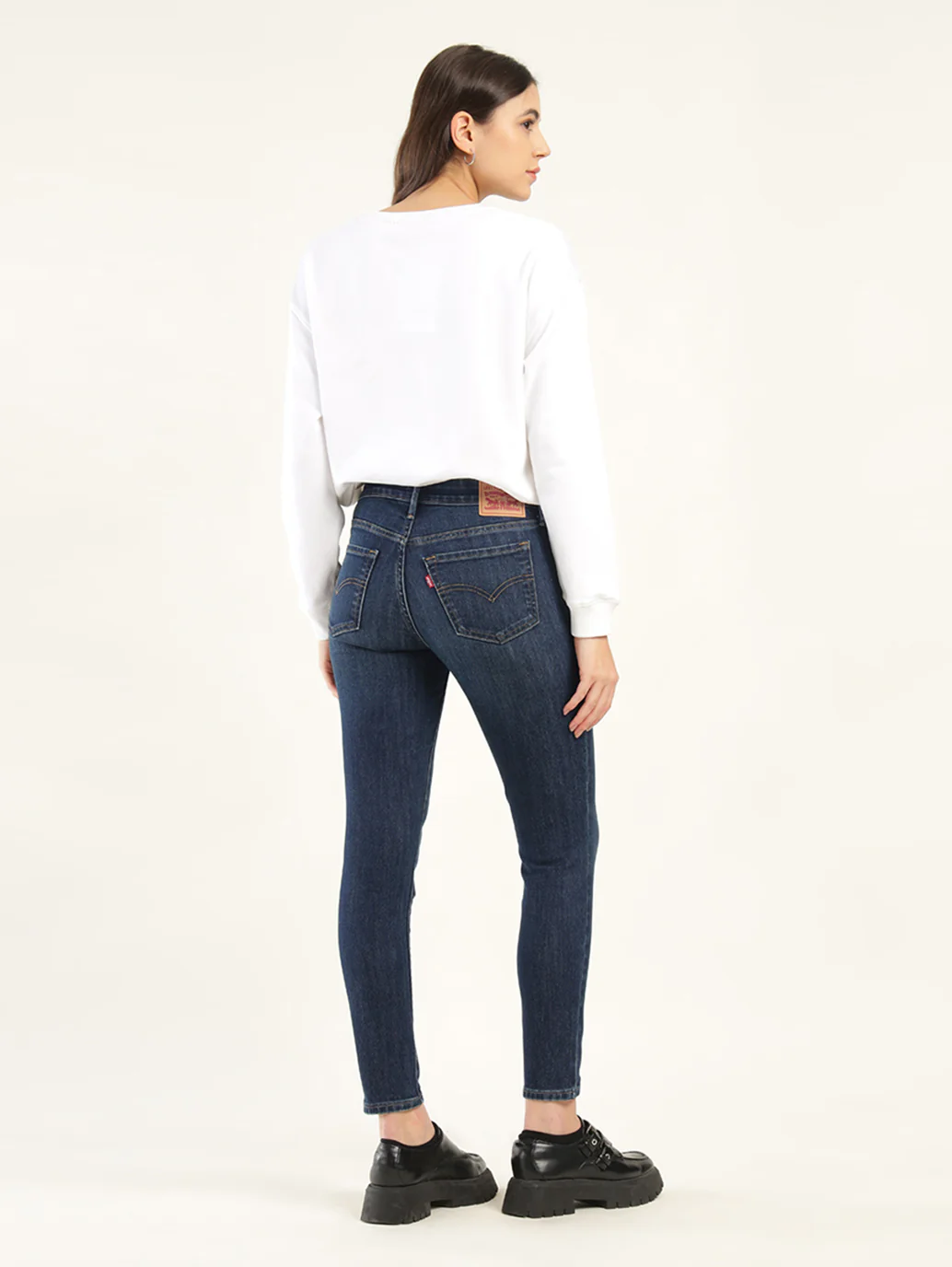 Women's 711 Blue Skinny Fit Mid Rise Jeans - Image 3