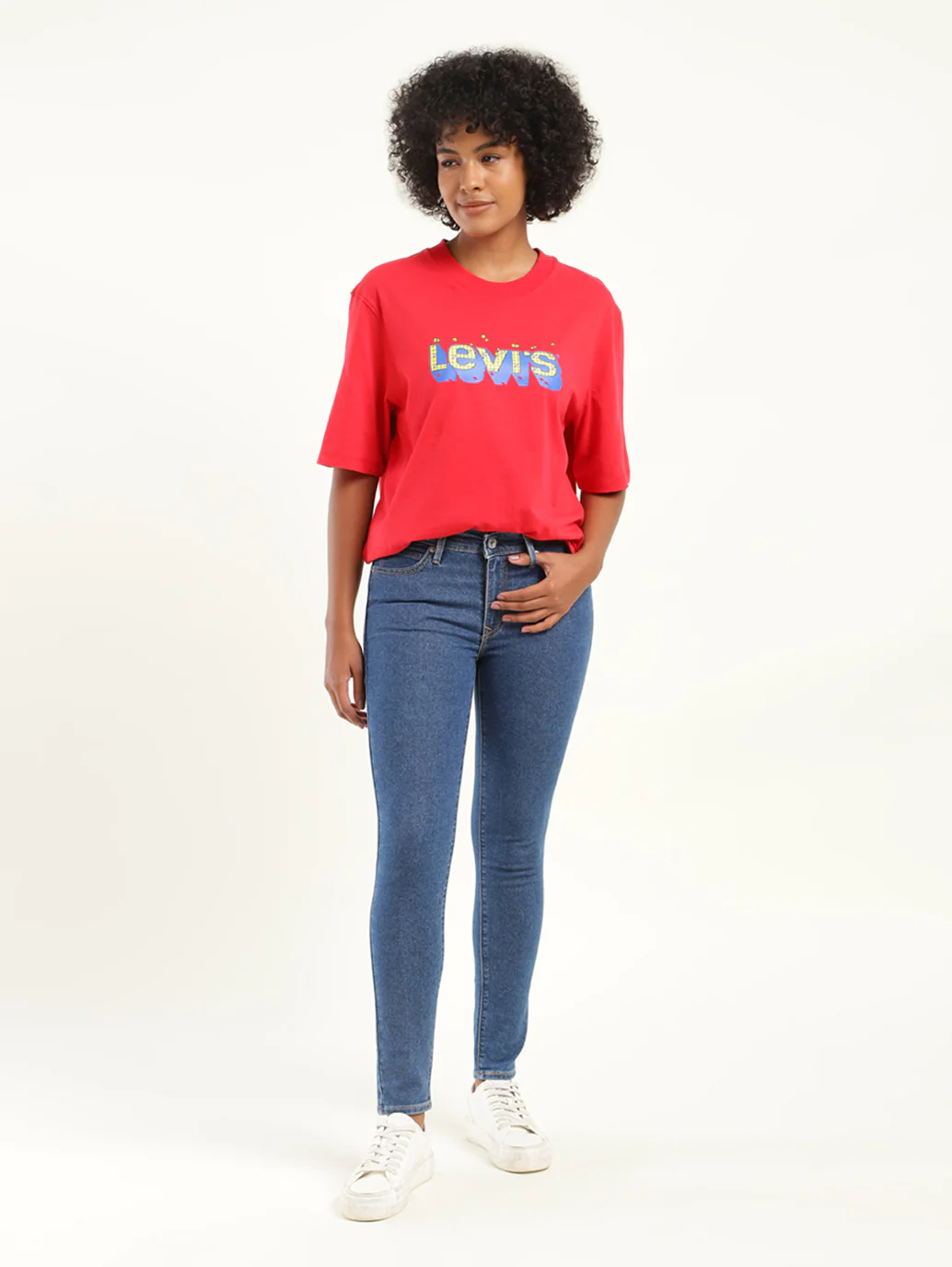 Women's 711 Blue Skinny Fit Mid Rise Jeans - Image 2