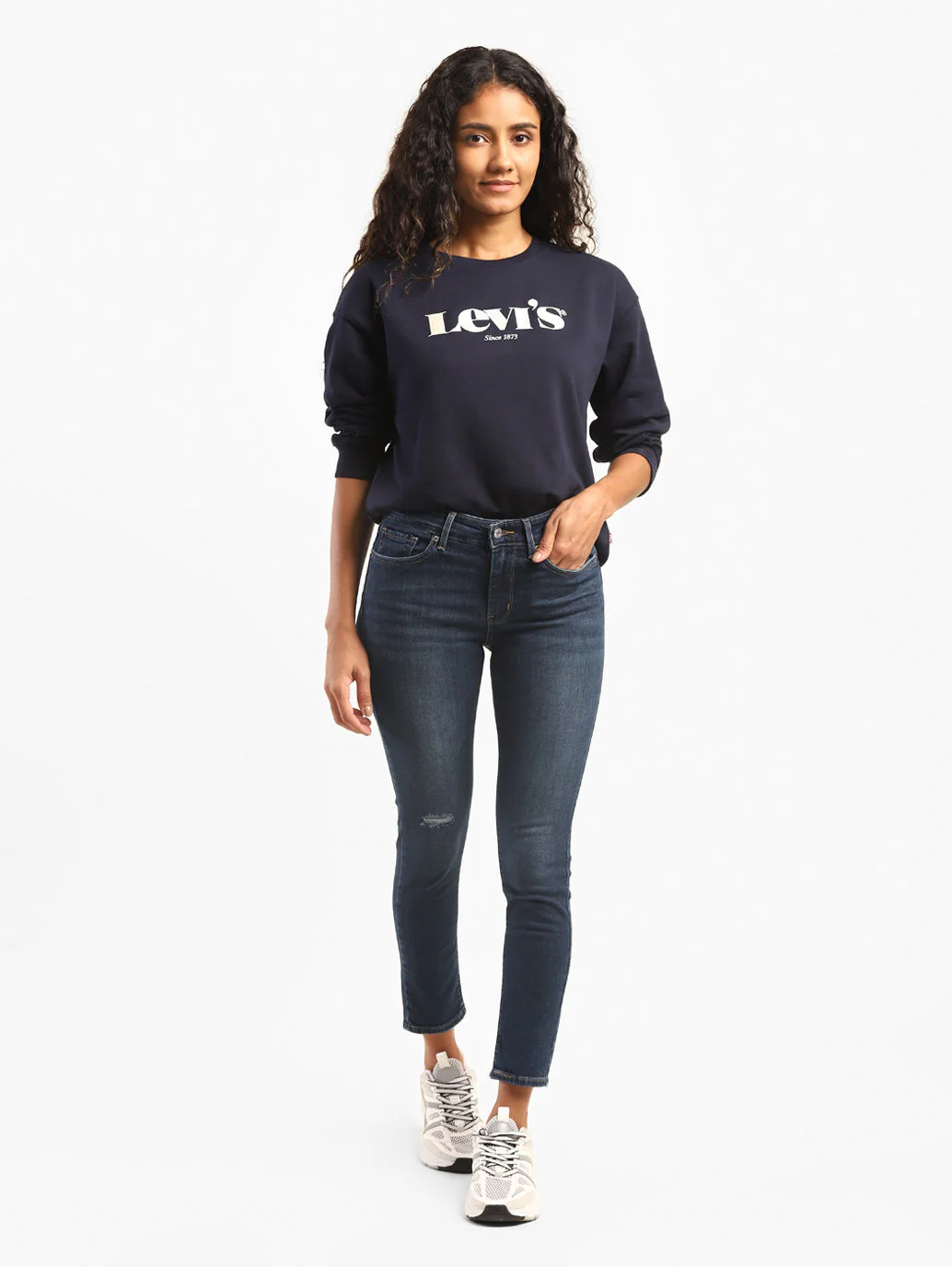 Women's 711 Blue Skinny Fit Mid Rise Jeans - Image 7