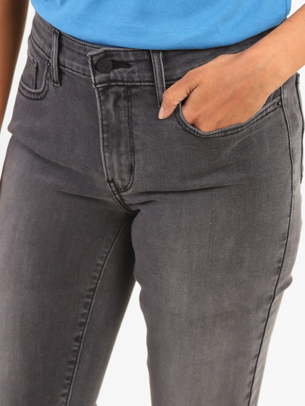 Women's 711 Grey Skinny Fit Mid Rise Jeans - Image 4