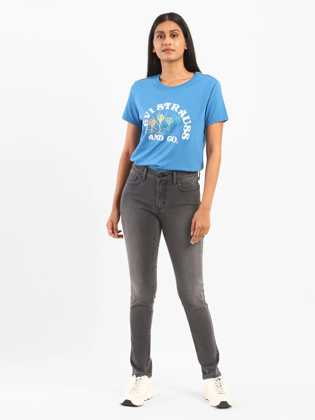Women's 711 Grey Skinny Fit Mid Rise Jeans - Image 6