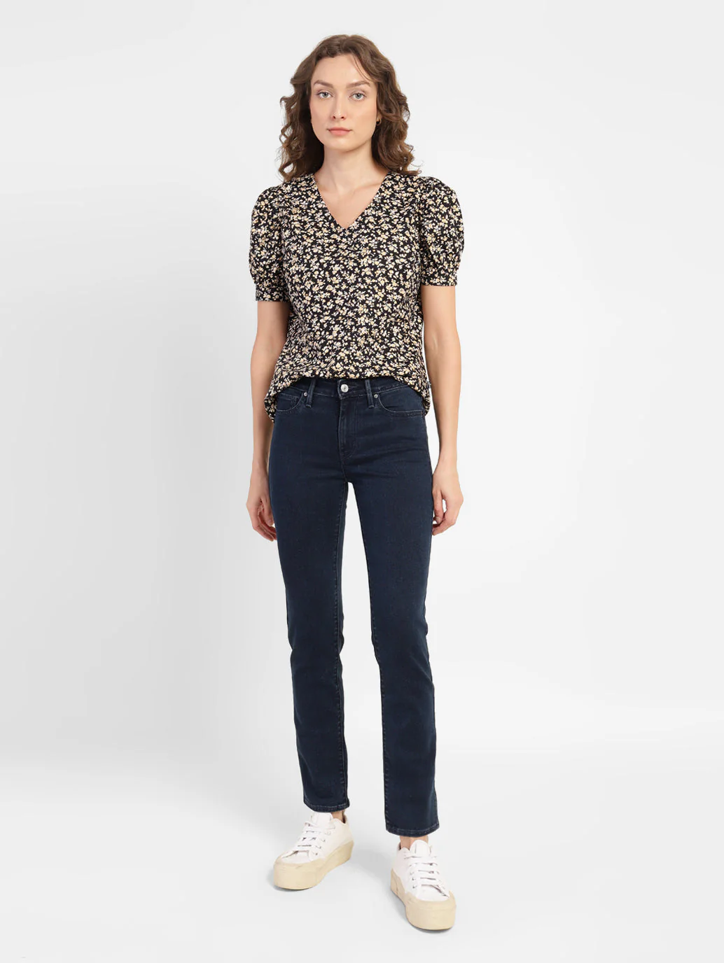 Women's 711 Blue Skinny Fit Mid Rise Jeans - Image 7